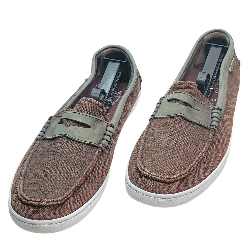 Cole Haan Mens Pinch Classic Maine Grand.OS Canvas Penny Loafers Brown Size 11M